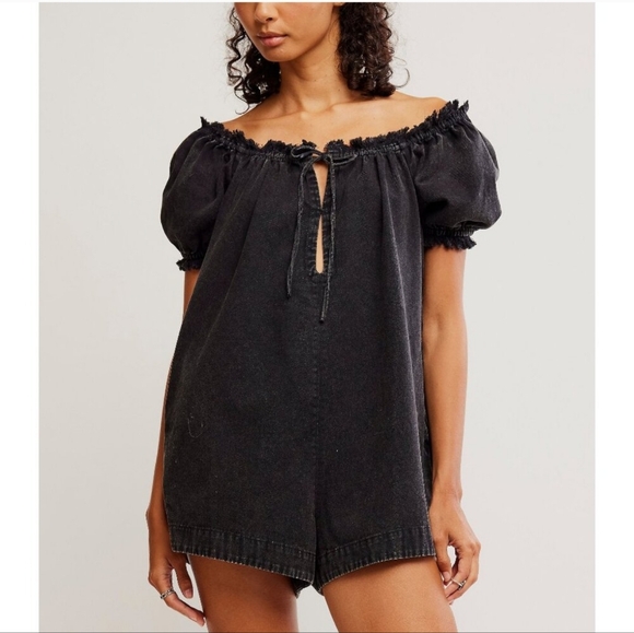 We The Free Free People Daisy Denim Black Romper XL - Picture 2 of 16